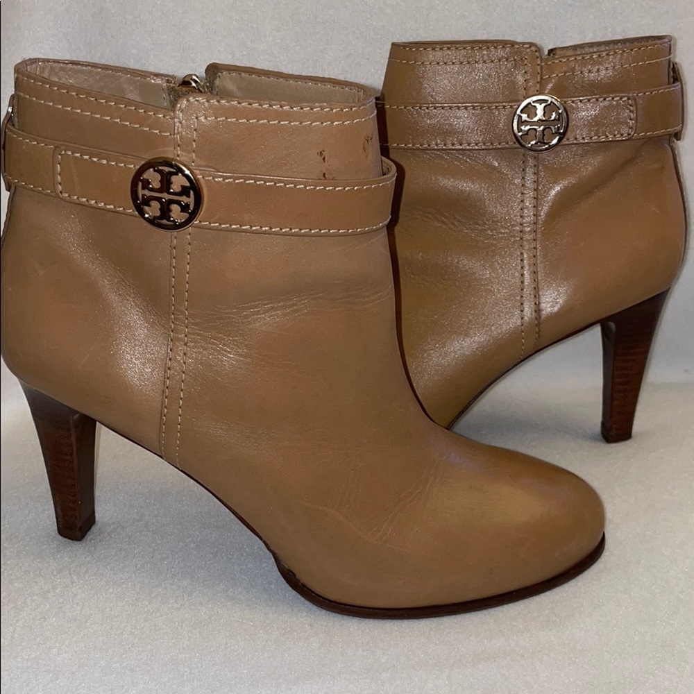 Tory Burch Tan Leather Ankle Boots
